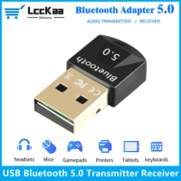 LccKaa USB Bluetooth Adapter 5.0 Bluetooth Receiver USB Bluetooth 5.0 Dongle BT Transmitter Mini Adapter for PC Laptop Speaker