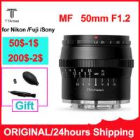 TTArtisan 50mm F1.2 Camera Lens for Sony Mount MF Large Aperture Portrait Camera Lens for FUJIfilm X for Canon M for Nikon Z Len