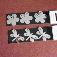 Fee shipping 40pcs /lot 6CM draonfly and flower 3D acrylic mirror sticker , mirror pieces , phone sticker or DIY accessory