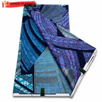 Grand Super 100% Cotton African Wax Fabric High Quality Wax Print Ankara Fabric For Sewing 6yards Women Fabric VLS2070