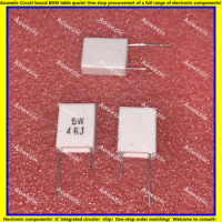 10Pcs/Lot 5W4RJ Inductionless Cement Resistor 5W4ohm 5W4ΩJ 5W4R Ceramic Resistance Precision ±5% Non-Inductive Resistor P=10MM