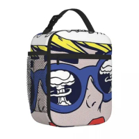 Pop Optimistic Girl Insulated Lunch Bags Thermal Bag Lunch Boxes Cooler Thermal Lunch Box Lunch Tote Bag for Woman Student Work