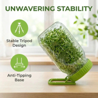 Portable Plastic Mason Sprouting Lid With Bracket Sprouting Tray Bean Sprouting Kit Draining Mesh Ef
