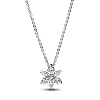 [CHÍNH HÃNG]Dây Chuyền Pandora Timeless Mặt Hoa 6 Cánh Đá Trong Suốt