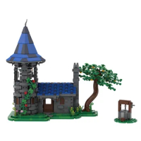 MOC Modular Wizard's Manor Model Building Blocks Magic Manor Village Courtyard Building Assembled Br