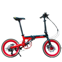 Kosda-Aluminum Alloy Folding Bike, Super Light, Adult Pedal, Variable Speed, Portable Disc Brake, No-Install Bike, 16 in