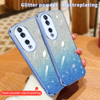 Luxury Glitter Case For Huawei Honor 90Lite 100 80 70 50 9X X7 X7A X9 X8A X9A X9B Y7A Y9S Gradient Soft Plating Women Back Cover