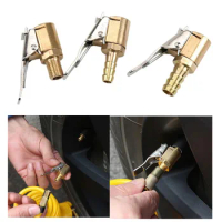 1Pcs Car Auto Brass 6mm 8mm Tyre Wheel Tire Air Chuck Inflator Pump Valve Clip Clamp Connector Adapter Car-styling