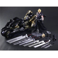 In Stock Play Arts Final Fantasy VII:Advent Children Cloud Strife Fenrir Figures &amp; Motorcycle Kit Action Figures Gift Collection