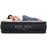 King Koil Plush Pillow Top Twin Air Mattress with Built-in High-Speed Pump for Camping, Home &amp; Guests - 20” Twin Size Airbed Lux