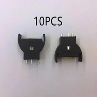 10 Pcs Black Plastic CR2032 2032 3V Cell Coin Battery Socket Holder Case