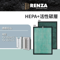 【RENZA】適用 元山 YS-356ACC YS-357ACC 空氣清淨機(2合1HEPA+活性碳濾網 濾芯)