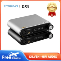 TOPPING DX5 ES9068AS*2 Bluetooth LDAC USB DAC MQA full decoding PCM32bit 768kHz DSD512 XLR RCA 6.35mm output XMOS Headphone Amp