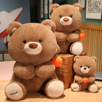 Hot Kawaii Teddy Bear Plush Doll Cute Stuffed Animal Plush Toys Bear Doll With Persimmon Cartoon Birthday Gift For Lovers