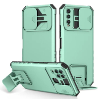 Shockproof Case for VIVO Y21 Y53S Y33S Slide Camera Protection Vertical KickStand Phone Back Armor Cover for VIVO V21 V23 5G 4G