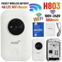 H803 4G LTE Mobile WiFi Router 3650mAh 150Mbps WiFi Modem Up To 10 Users with SIM Card Slot Wireless Router for Car Travel