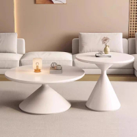 Hall Art Coffee Tables Modern White Round Floor Luxury Mobiles Cute Floor Side Desk Muebles Para El Hogar Salon Furnitures