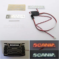 LED Glow Logo Decorate Upgrade for 1/14 Tamiya RC Truck Trailer Tipper Scania 770S 56368 Car Diy Parts