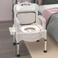 Elderly Moveable Toilet Seat Chair Portable Adult Commode Toilet Urinal Height Adjustable Toilet Chair For Pregnant Disabled