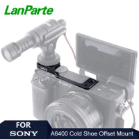 LanParte A6400 top cold shoe offset mount for Sony camera to clear view of monitor