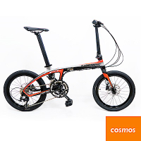 COSMOS FD-Z1 PLUS 碳纖維車架20吋22速105變速系統碟煞折疊單車/碳纖小折-鈦黑紅