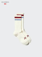 UNIQLO JWA JW ANDERSON Kaos Kaki Socks Garis merah biru OFF WHITE One Size