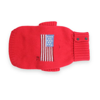 เสื้อจั๊มเปอร์ผ้าวูล สำหรับสุนัข ลายธง สี RL2000 Red ไซส์ XS