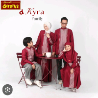 Dannis sarimbit d Kyra bahan toyobo jaguard,Gamis ibu,anak perempuan,anak laki-laki lengan panjang||