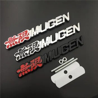 3D Metal Mugen Logo Front Grille Emblem Badge Sticker Decal for Honda Accord Civic CRV Crosstour HRV City Jazz Car Styling