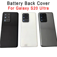 Battery Back Cover For Samsung Galaxy S20 Ultra s20 ultra Rear Door Housing Case Replacement Part With Camera Lens + Sticker