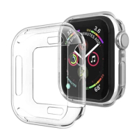 for Apple Watch Case Series 6 5 4 44mm Soft TPU Clear Protective Cover Bumper for Applewatch iWatch SE 40mm All Around Cases