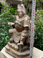 清代木雕將軍像！佛像！高35厘米！體型大！傳承明顯！老木雕！