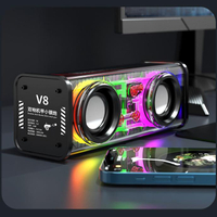 V8ลําโพงซับวูฟเฟอร์บลูทูธไร้สาย สเตอริโอ Cyberpunk 3D Wireless Bluetooth Speaker