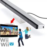 Replacement Wired Infrared IR Ray Motion Sensor Bar 9.4 inches Stand Receiver With Adhesive for Nintendo Wii and Wi U Console