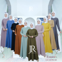 Dress Polos Gamis Polos Tangan Kancing Dress Kekinian Dress Cringkle Ori Amelia Fashion JR Collectio