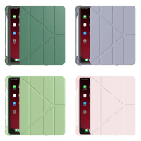 【ZTMALL】iPad Pro 11吋 2021 智慧休眠 輕薄防摔 帶筆槽三折支架平板保護殼