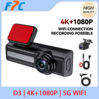 FPC D3 4K+1080P Dual Dash Camera with 5G WIFI Car DVR Night Vision Dash Cam 24 Hours Parking Mode Loop Recording G-Sensor