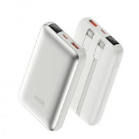แบตสำรอง UVOLT 10000mAh รองรับ 3C พร้อมสายในตัว Type C , Lightning รุ่น UVP10C-02 (สีเงิน)