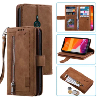 9 Cards Wallet Case For Sony Xperia XZ3 Case Card Slot Zipper Flip Folio with Wrist Strap Carnival For Sony Xperia XZ3 Cover
