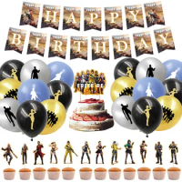 Garena&amp;FreeFire Classic Shooting Mobile Games Birthday Party Decoration Supplies Pulling Flags Balloons Baby Shower Boy Kid Gift