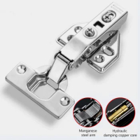 2/4PCS Door Furniture Stainless Steel Cabinet Close Damper Buffer Soft Hinge Soft Cupboard Hydraulic Hardware Wardrobe Buffer