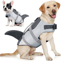 เสื้อชูชีพสุนัข Ripstop Shark Vests Shape Dog Lifesaver With Rescue Handle  Safety Swimsuit For Swimming Pool Beach Boating