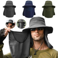 Sun Cap Fishing Hat Outdoor Summer Full Face Cover Anti UV Hiking Hat Mountaineering with Mask Summer Hat Women Men