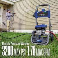 WPX3200e Electric Pressure Washer, 3200 PSI and 1.76 Max GPM, Induction Motor, Onboard Soap Tank,
