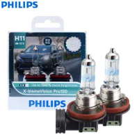 Philips X-tremeVision Pro150 H11 12V 55W PGJ19-2 +150% Bright Car Bulbs Halogen Headlight Genuine Or