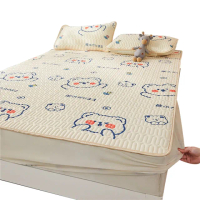 【CGW】可水洗冰絲乳膠床包-雙人附枕套(床包式乳膠涼蓆/乳膠床笠/涼感床包)