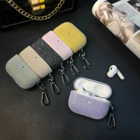 For apple airpods pro 2 case airpods2 luxury Glitter canvas shell Bluetooth Earphone Cover airpods3 with hook airpod pro2