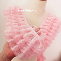 New Color 1meter/lot Chiffon lace ruffle dream candy color beautiful lace trims princess skirt accessories 11cm X173