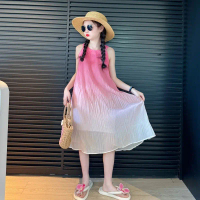 Girls' Dopamine Dress Summer 2025 New Style Big Girls' Summer Dress Children's Bohemian Beach Dress