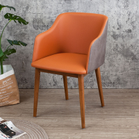 Boden-海納工業風雙色扶手實木餐椅/單椅-52x54x77cm